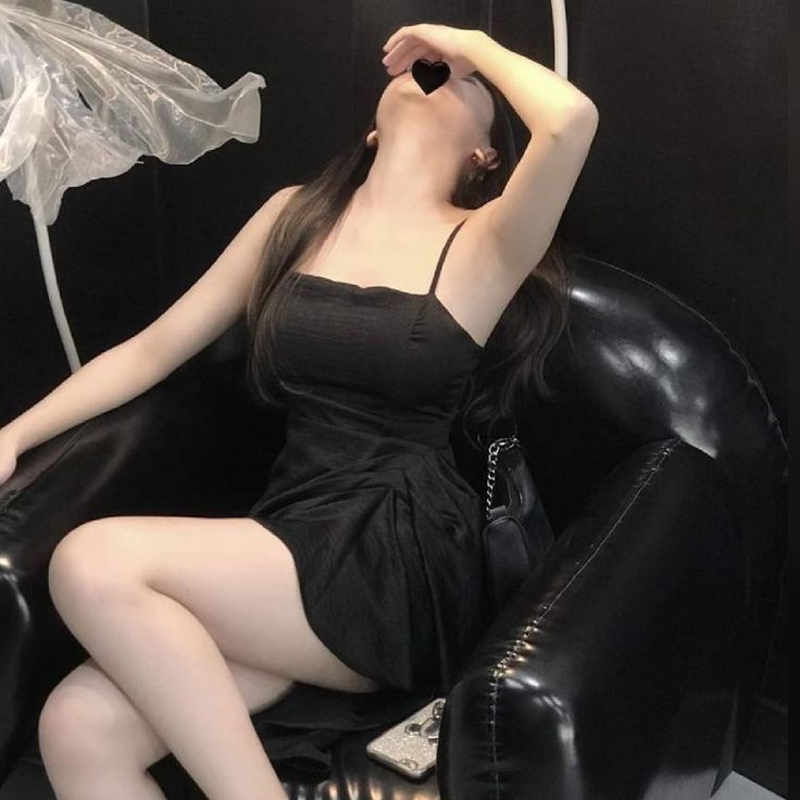 Attitude Girl Pic In Black Dress Hidden Face