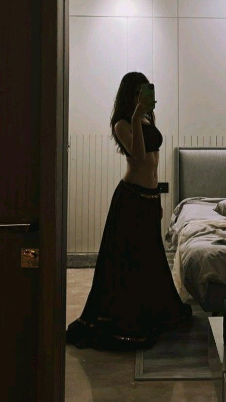 Attitude Girl Pic In Black Dress Hidden Face